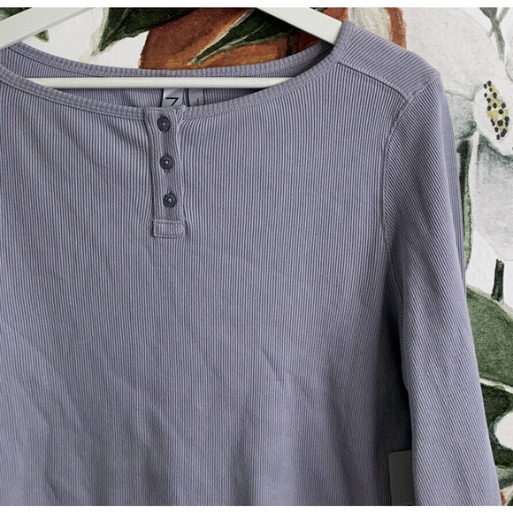 Zella Top XL Womens Ribbed Boatneck Cropped Long Sleeve Ribbed Shirt NWT - Picture 2 of 5